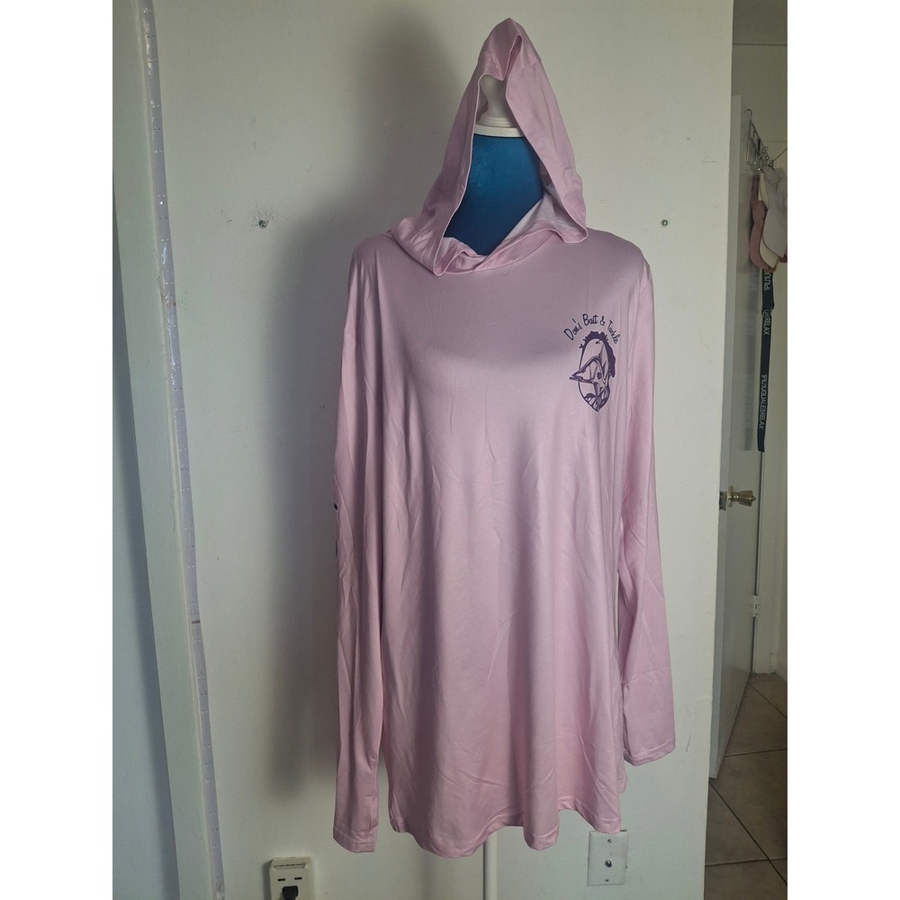 Dons Bait & Tackle Homestead FL Sun Hoodie Pink XL Fishing Graphic Long Sleeve